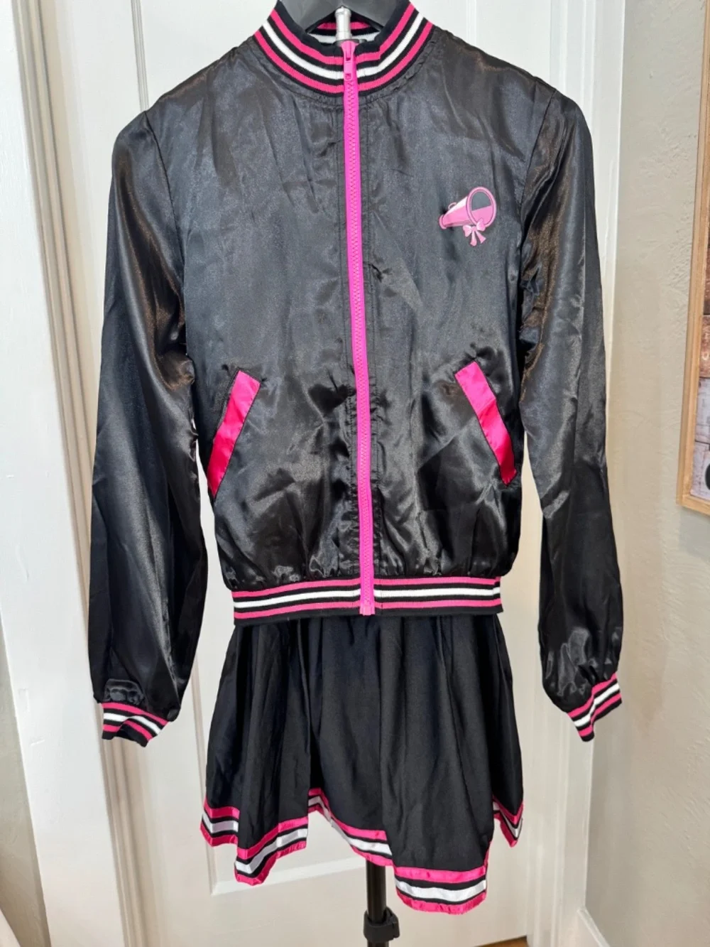 NWT Dreamgirl Varsity Cheerleader Costume Black Pink 5-Pc Set - Size Small